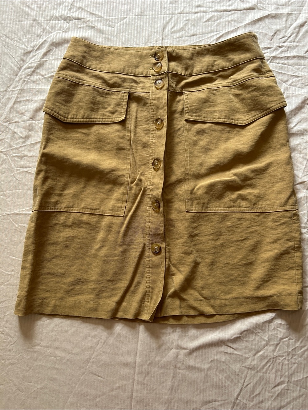 Button-Front Utility Skirt